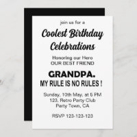 Fête d'anniversaire du grand-père cool