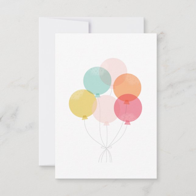 Invitation Fête d'anniversaire du groupe de ballon moderne (Devant)