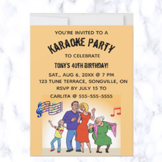 Invitation Fête d'anniversaire du karaoké (Créateur téléchargé)