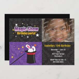 Invitation Fête d'anniversaire du lapin du magicien