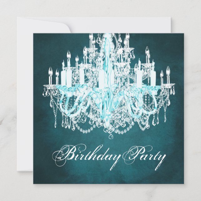 Invitation Fête d'anniversaire du lustre vintage (Devant)