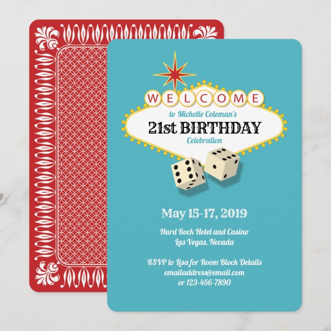 Invitation Fête d'anniversaire du Marquee Las Vegas (Devant / Derrière)