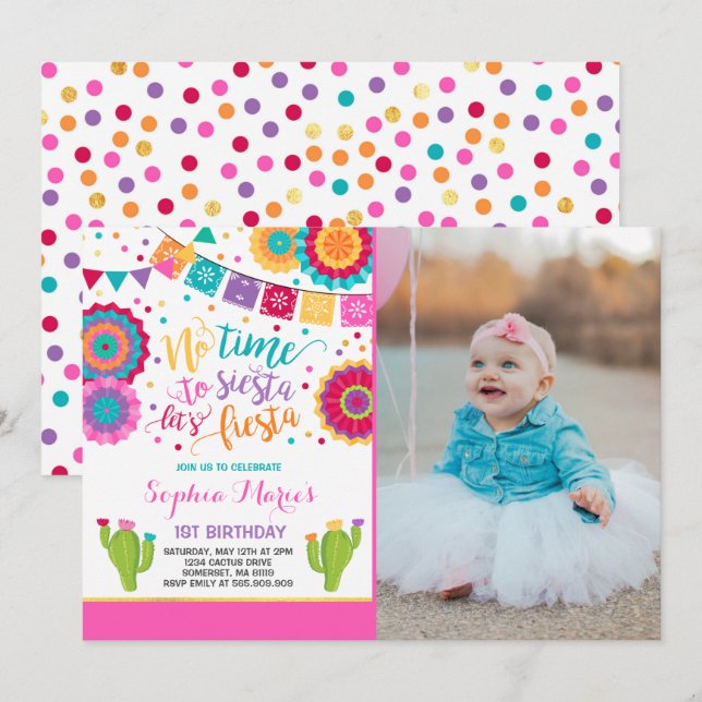 Invitation Fête d'anniversaire du Mexique (Devant / Derrière)
