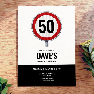 Invitation Fête d'anniversaire du panneau de signalisation ci