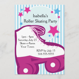 Invitation Fête d'anniversaire du patin à roulettes
