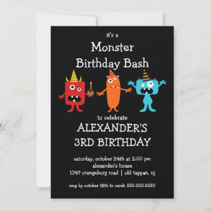 Invitation Fête d'anniversaire du petit monstre de CUB