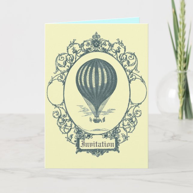 Invitation Fête d'anniversaire du pilote de ballon à air chau (Devant)