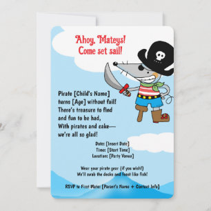 Invitation Fête d'anniversaire du Pirate