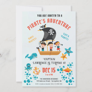 Invitation Fête d'anniversaire du Pirate