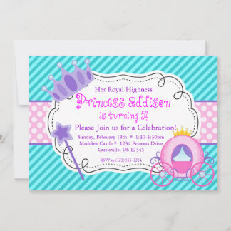 Invitation Fête d'anniversaire du Princess Crown Carrie