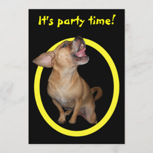 Invitation Fête d'anniversaire du Puggle dansant