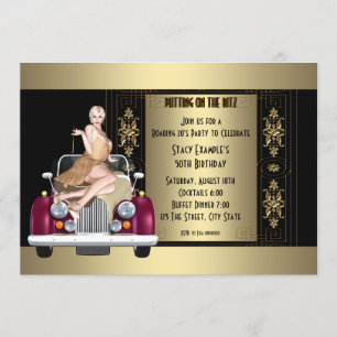 Invitation Fête d'anniversaire du Roaring 20's Art déco