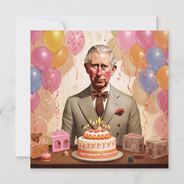 Invitation Fête d'anniversaire du roi Charles III (Devant)