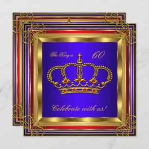 Invitation Fête d'anniversaire du roi ou du prince Royal Blue