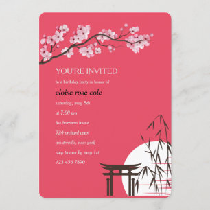 Invitation Fête d'anniversaire du Sakura japonais