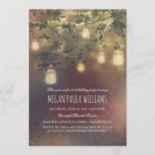 Invitation Fête d'anniversaire du Vintage russe Mason Jar