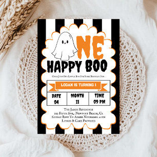 Invitation Fête d'anniversaire d'un an pour un garçon Happy B