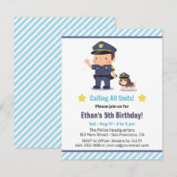 Fête d'anniversaire d'un gentil garçon de police e