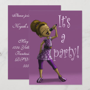Invitation Fête d'anniversaire d'une fille afro-américaine