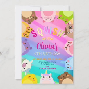 Invitation Fête d'anniversaire d'une fille écrasée par des an