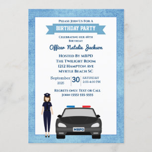 Invitation Fête d'anniversaire d'une policière