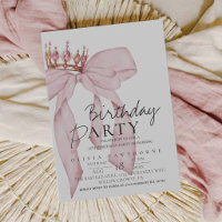 Fête d'anniversaire élégante aquarelle rose ruban