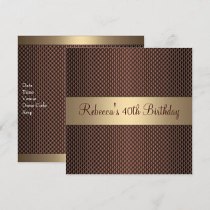 Invitation Fête d'anniversaire élégante au chocolat pour les 