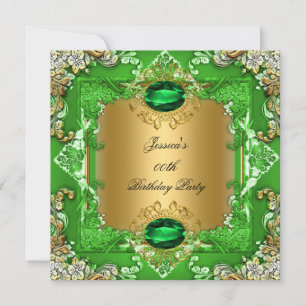 Invitation Fête d'anniversaire élégante aux fleurs vert lime