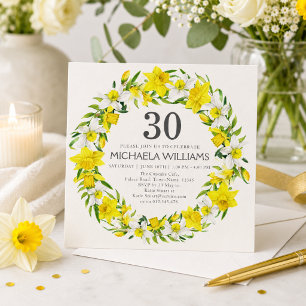 Invitation Fête d'anniversaire élégante de printemps aux jonq