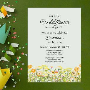 Invitation Fête d'anniversaire élégante et colorée de Wildflo