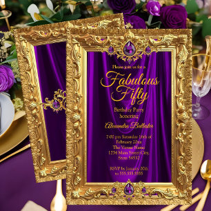 Invitation Fête d'anniversaire élégante et fabuleuse bijoux o