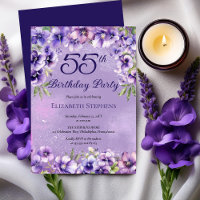 Fête d'anniversaire élégante violette violettes fl