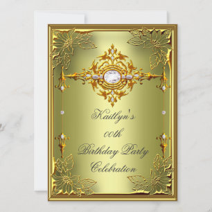 Invitation Fête d'anniversaire Elite Avocat Vert Or Doré 2