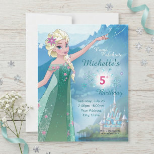 Invitation Fête d'anniversaire Elsa congelée de Disney