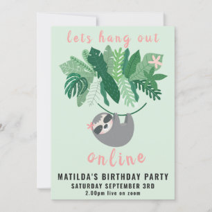 Invitation Fête d'anniversaire en ligne pour les mignons trop