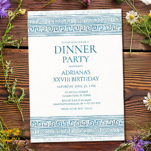 Invitation Fête d'anniversaire en Toge bleue avec éléments en