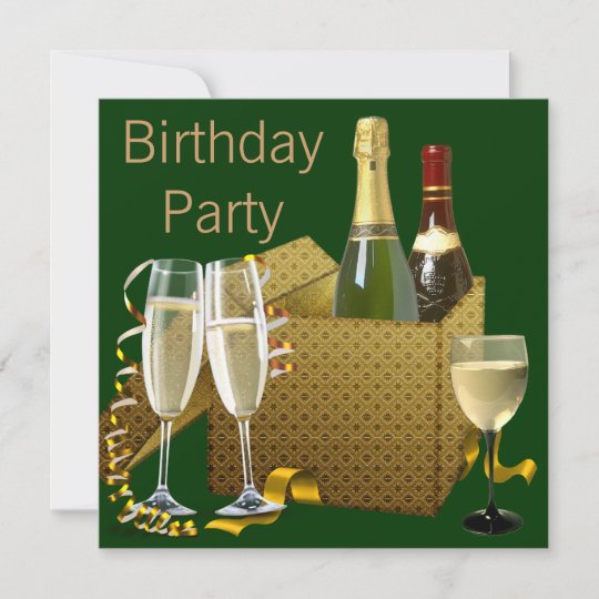 Invitation Fete D Anniversaire En Verre De Vin De Champagne Zazzle Ca