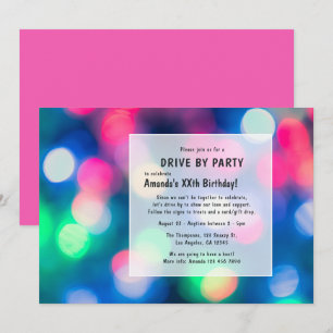 Invitation Fête d'anniversaire en voiture lors d'une soirée B