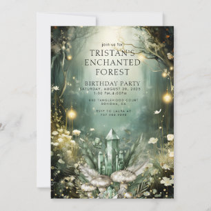 Invitation Fête d'anniversaire Enchanted Crystal Forest