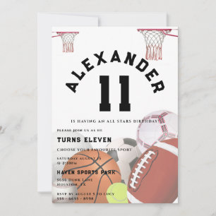 Invitation Fête d'anniversaire Enfants Toutes les Stars
