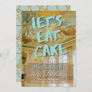 Invitation Fête d'anniversaire esthétique Rococo Marie Antoin