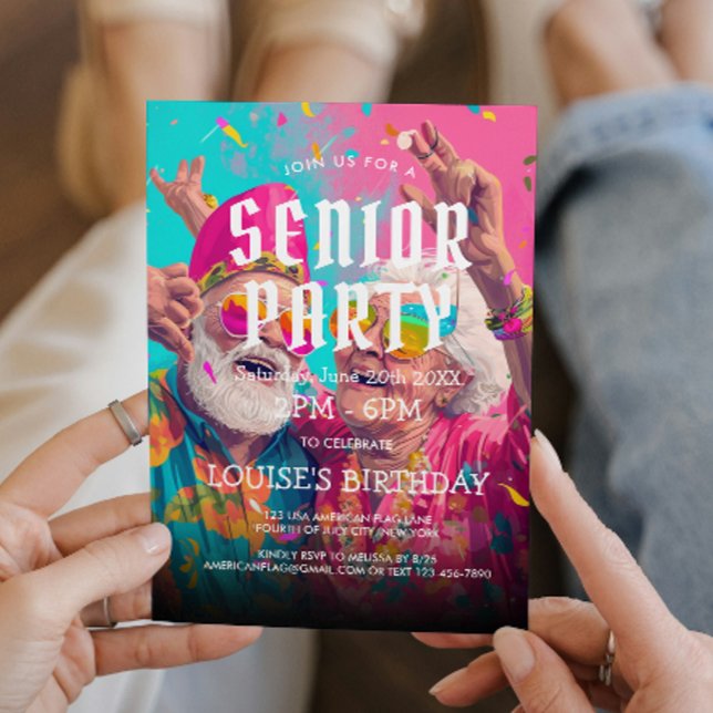 Invitation Fête D'Anniversaire Et Fête Des Grands-Parents (Créateur téléchargé)