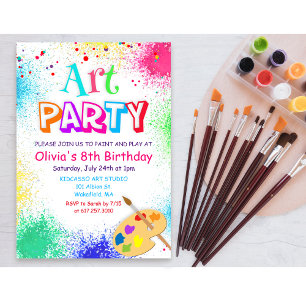 Invitation fête d'anniversaire et peinture pour to