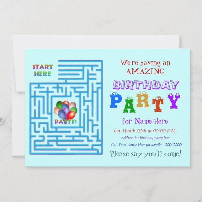 Invitation Fête d'anniversaire Extraordinaire (Devant)