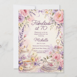 Invitation Fête d'anniversaire Fabulosité 70 ans au thé flora