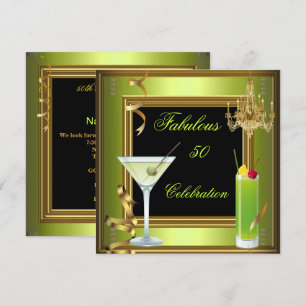 Invitation Fête d'anniversaire Fabulous 50 Celebration Or Ver