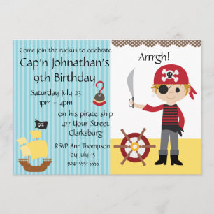 Invitation Fête d'anniversaire faite sur commande de garçon