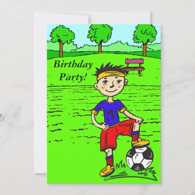 Invitation Fête d'anniversaire faite sur commande de garçon (Devant)