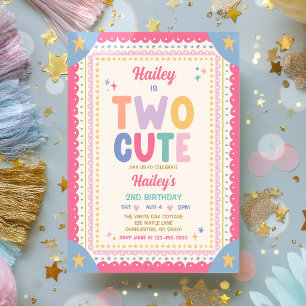 Invitation Fête d'anniversaire fantaisiste de 2 ans pour deux