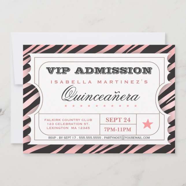 Invitation Fête d'anniversaire fascinante de Quinceanera de (Devant)
